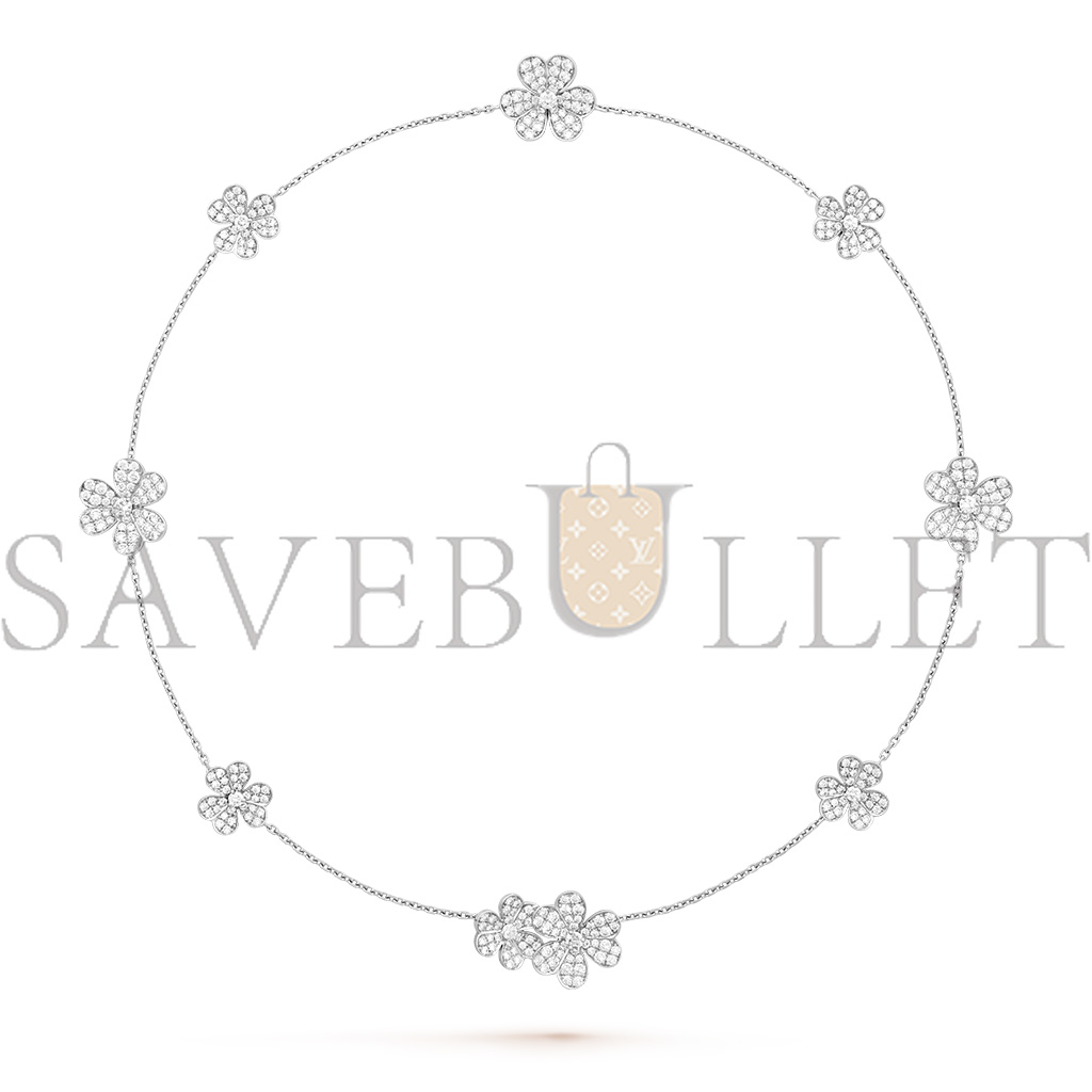 VAN CLEEF ARPELS FRIVOLE NECKLACE, 9 FLOWERS - WHITE GOLD, DIAMOND  VCARN25400